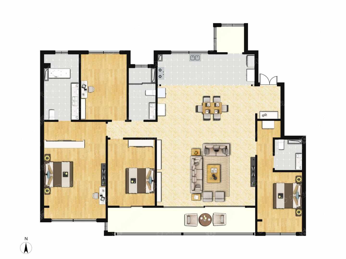 花语天著建面null户型图