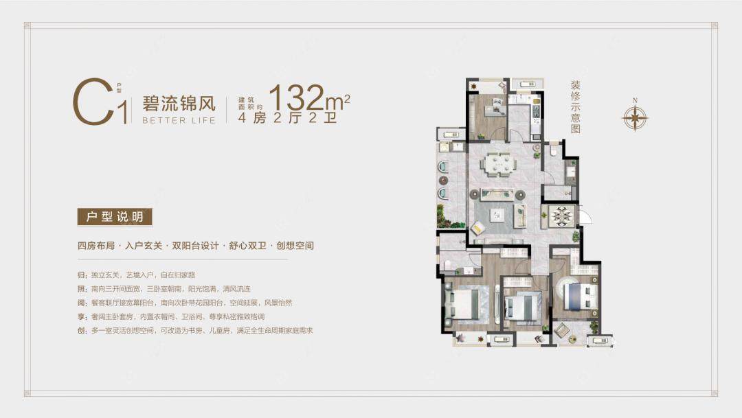 阳光锦上建面132户型图